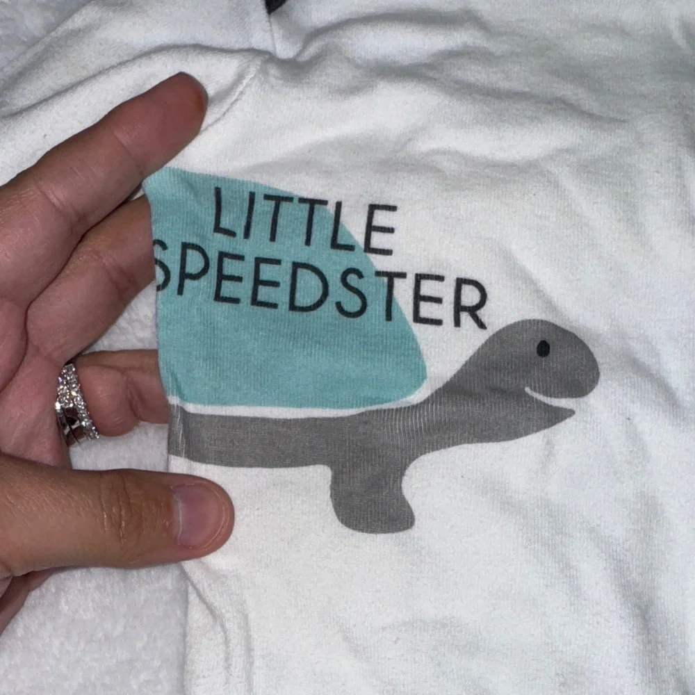 Carter's 6M White Bodysuit with turtle and Striped Pants